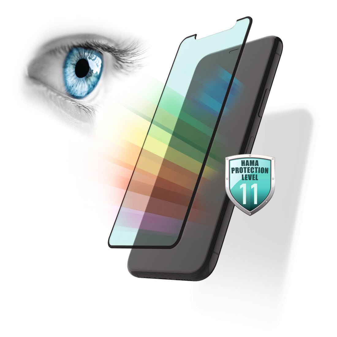 Hama 188659  "Anti-Bluelight+Anti-bact." 3D Full-Screen Prot. Gl. for iPhone 12/12 Pro