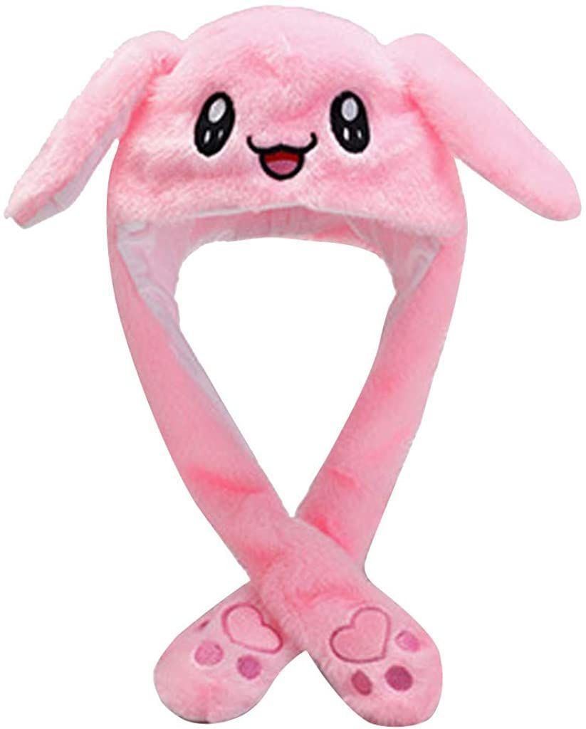 LED Glowing Plush Bunny Funny Hat With Moving Jumping Ears