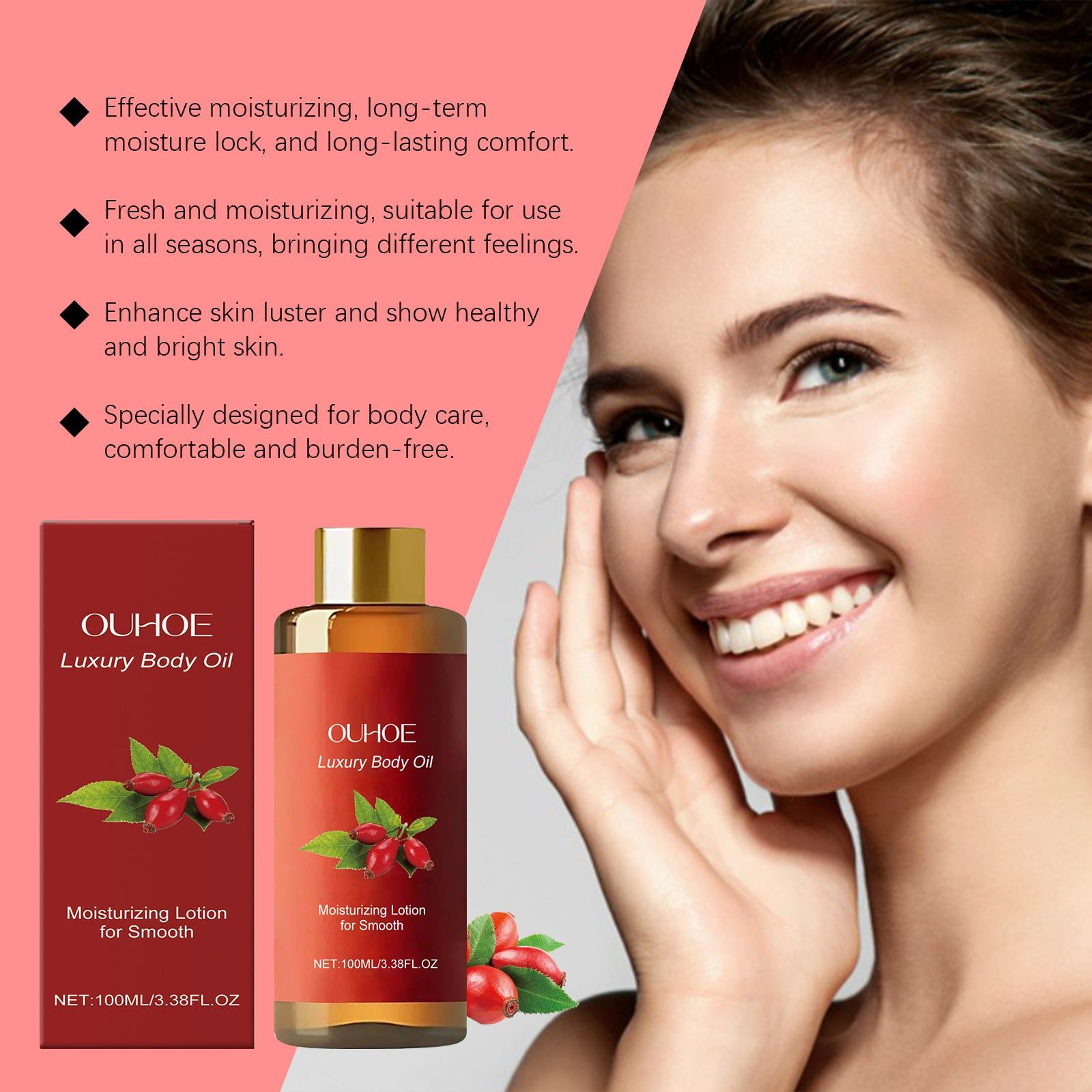 Body Moisturizing Oil, Hydrating, Firming, Improve Skin Elasticity, All Skin Types ,100ml