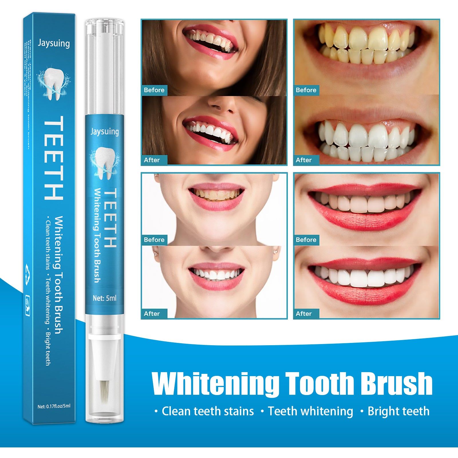 Brighten Your Smile, Remove Yellow, Smoke, Tea Stains, Teeth Whitening Pen ,5ml