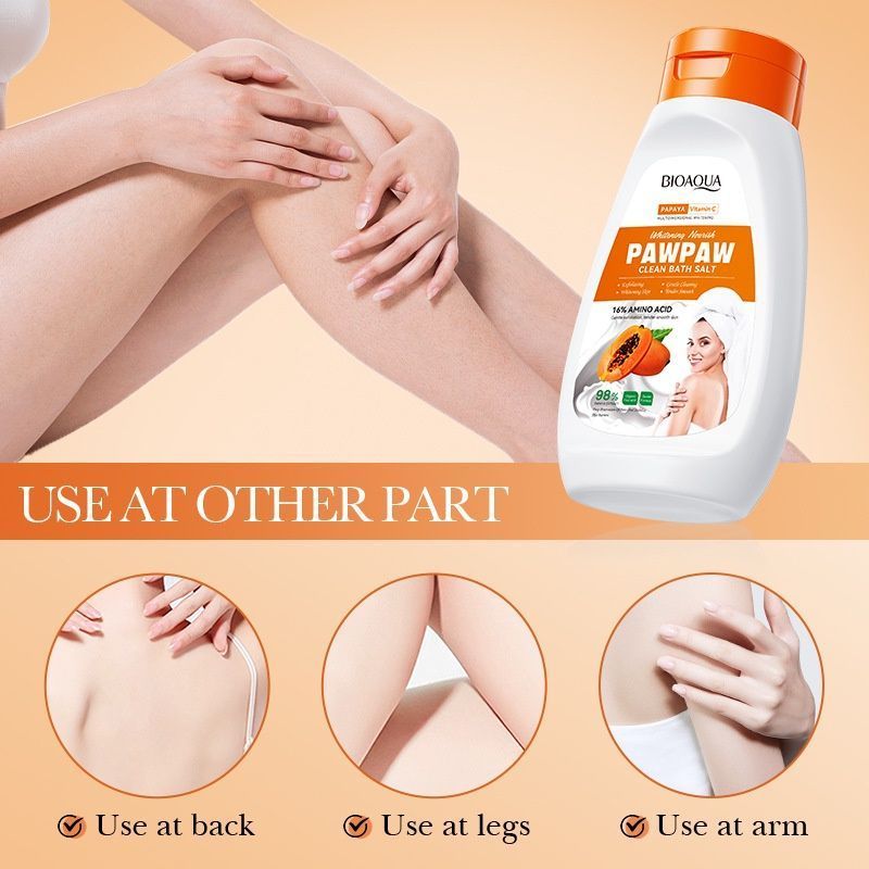 Papaya Brightening Bath Salt with Vitamin C-Deep Cleansing & Hydrating-001-BQY35165