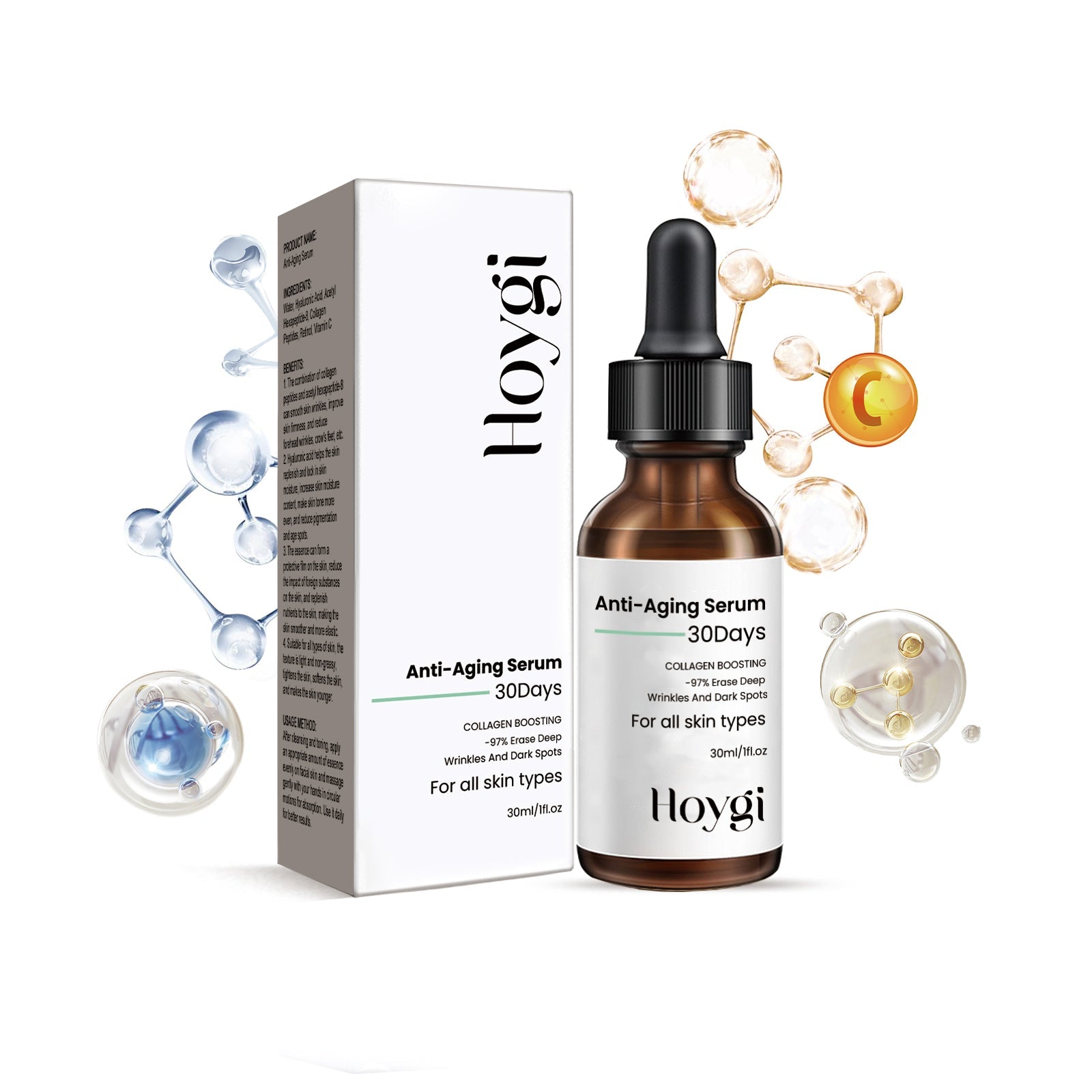 Anti-Aging Serum, Fade Fine Lines, Brightening, Moisturizing, Firming, Youthful Glow ,30ml