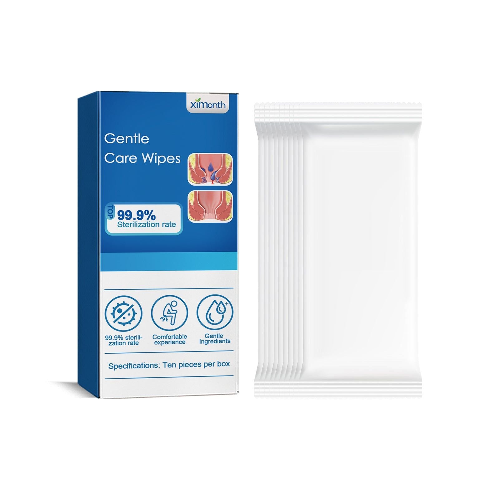 Body Care Wipes for Hemorrhoids, Itching Relief, Fast Comfort, Natural Ingredients ,10pcs
