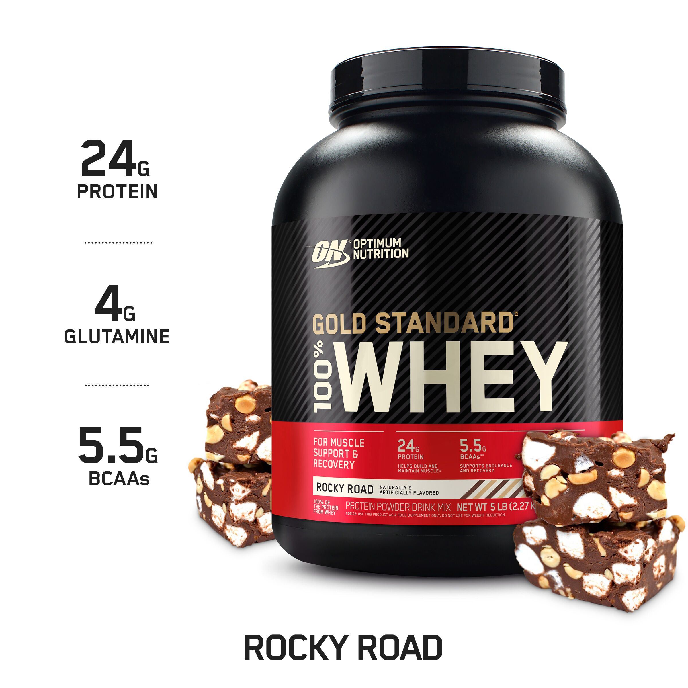 ON 100% Whey GOLD Std 5-LB  Rocky Road