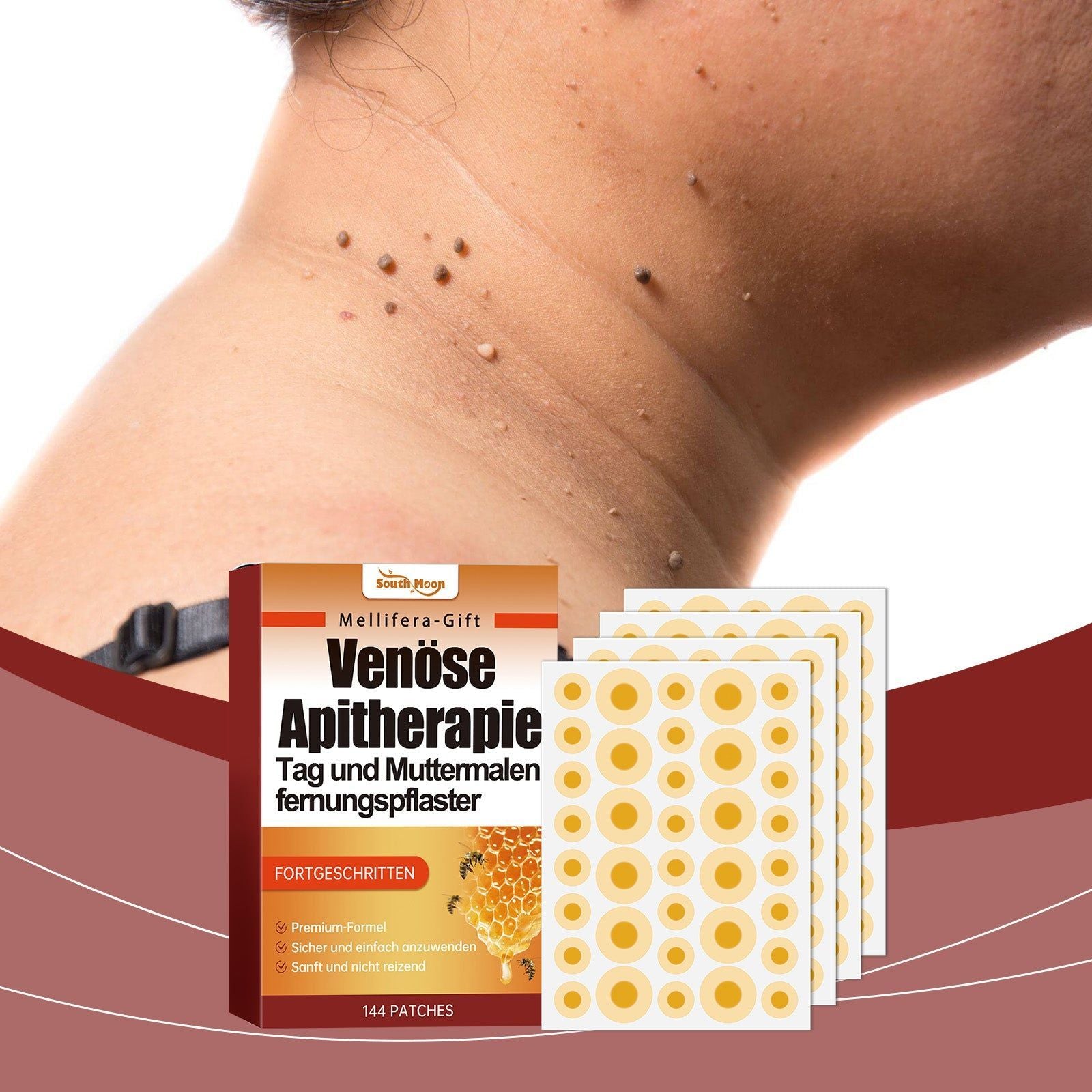 Bee Venom Skin Care Patch, Collagen Daily Repair, Wart & Mole Treatment ,144 patches