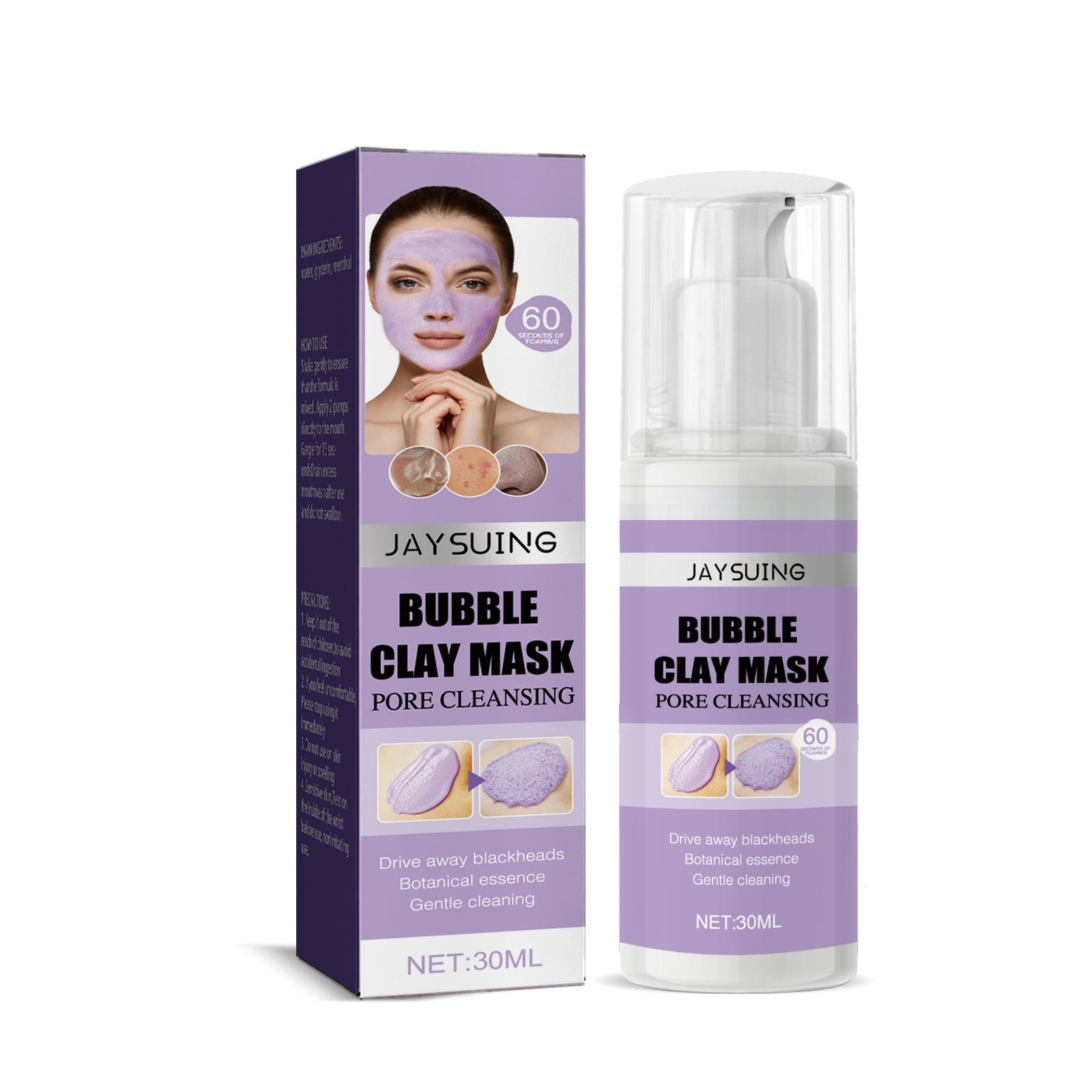 Bubble Clay Mask for Blackheads Acne Removal, Deep Clean Pores, Clear Skin ,30ml
