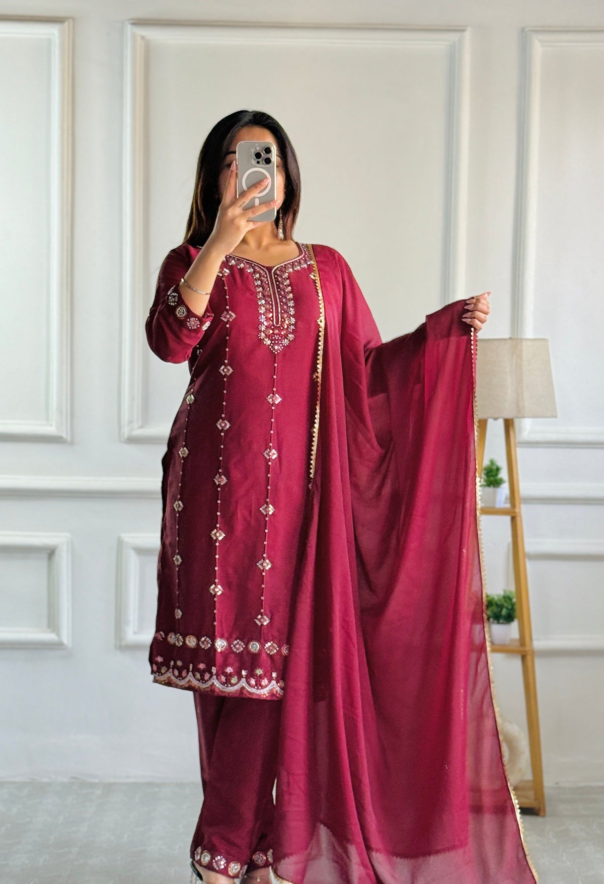 Fab Zone Women's Kurti Set With Bottom And Matching Dupatta