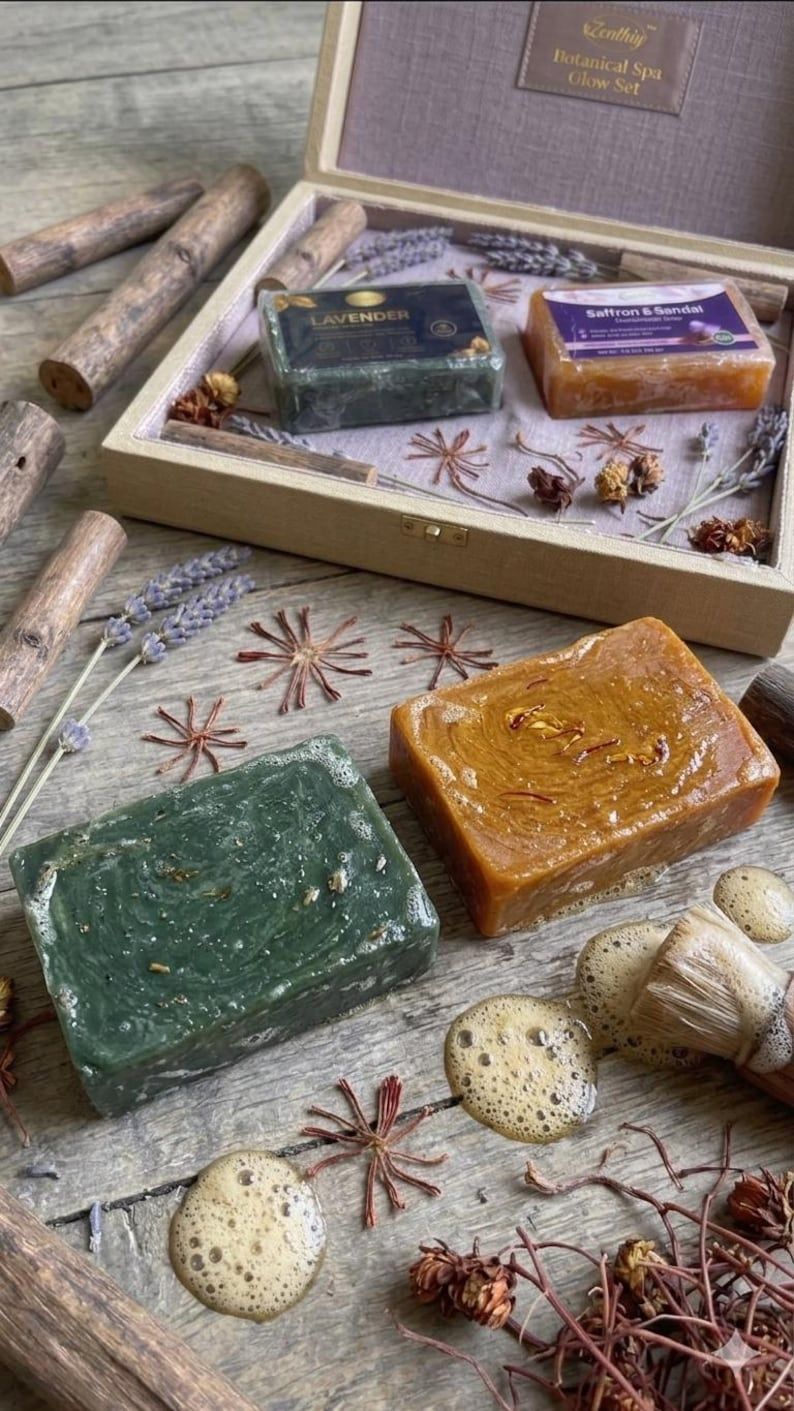 Trustmeds Morning & Night Saffron Sandalwood Lavender Soap Set