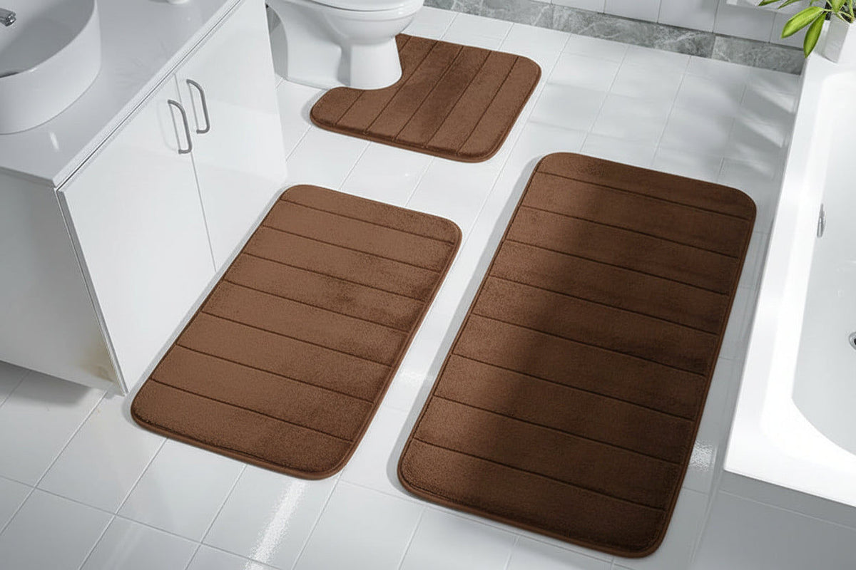 3-Piece Memory Foam Bath Mat Set