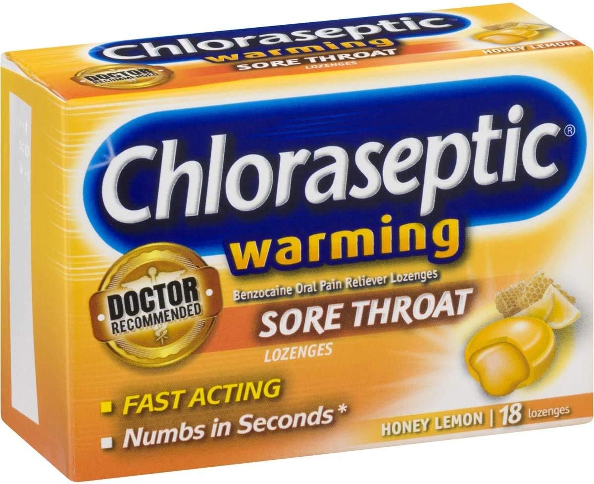 Chloraseptic Warming Sore throat Honey Lemon 18 Lozengers