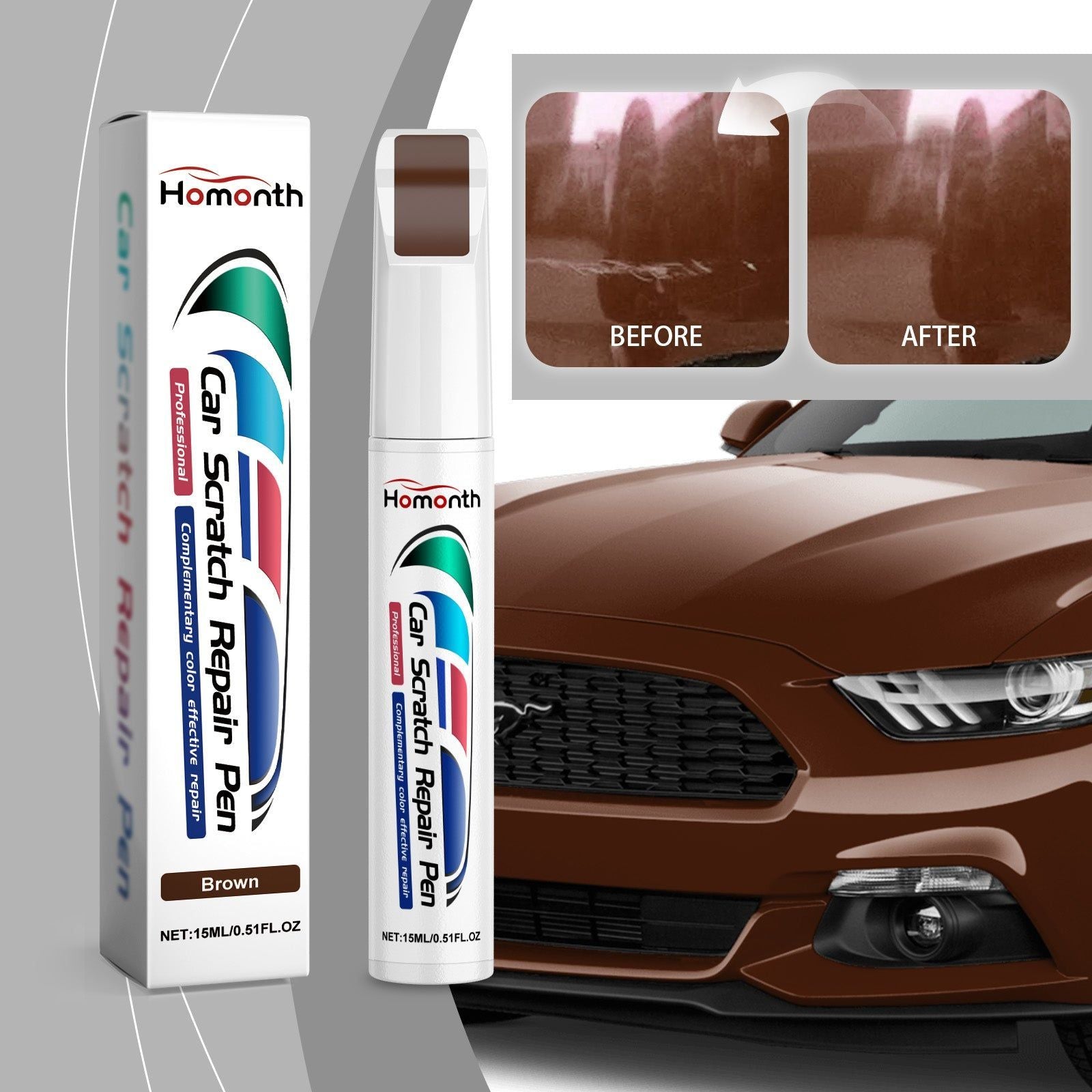 Car Scratch Repair Pen, Easy DIY Scratch Fix, Restore Car Paint, Fast & Effective ,15ml