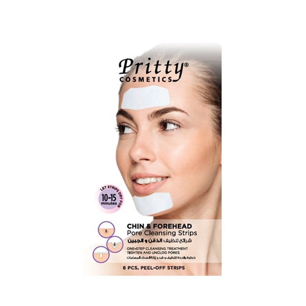 Pritty Chin & Forehead Pore Strips, 6pcs, Pack