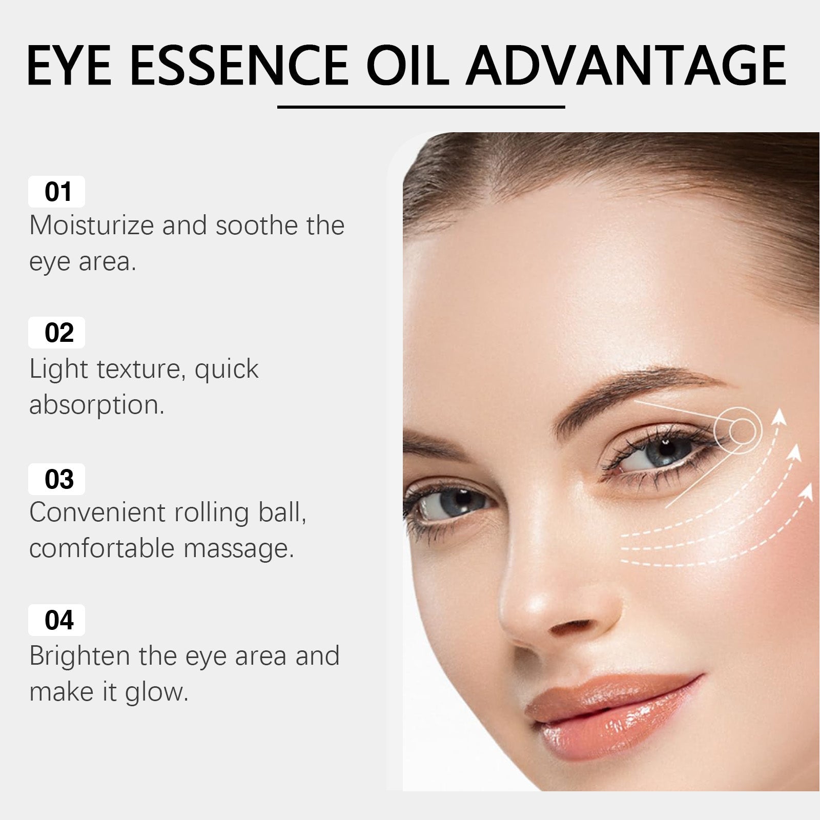 Brightening Eye Care Roller, Anti-Wrinkle, Hydrating, Gentle, Easy to Use ,8ml