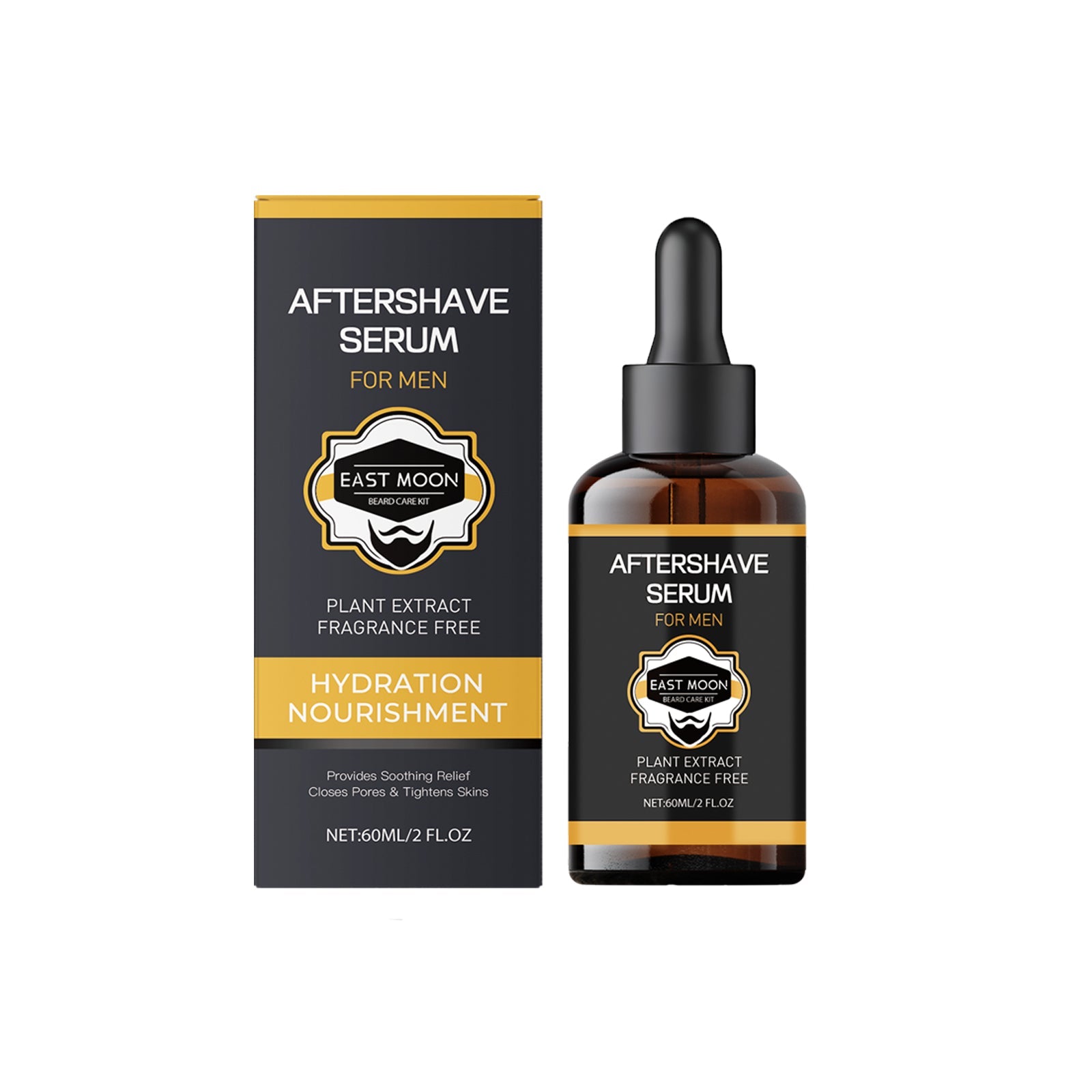 Beard Care Aftershave Essence, Soothes Shaving Discomfort, Moisturizes, Refreshes ,60ml