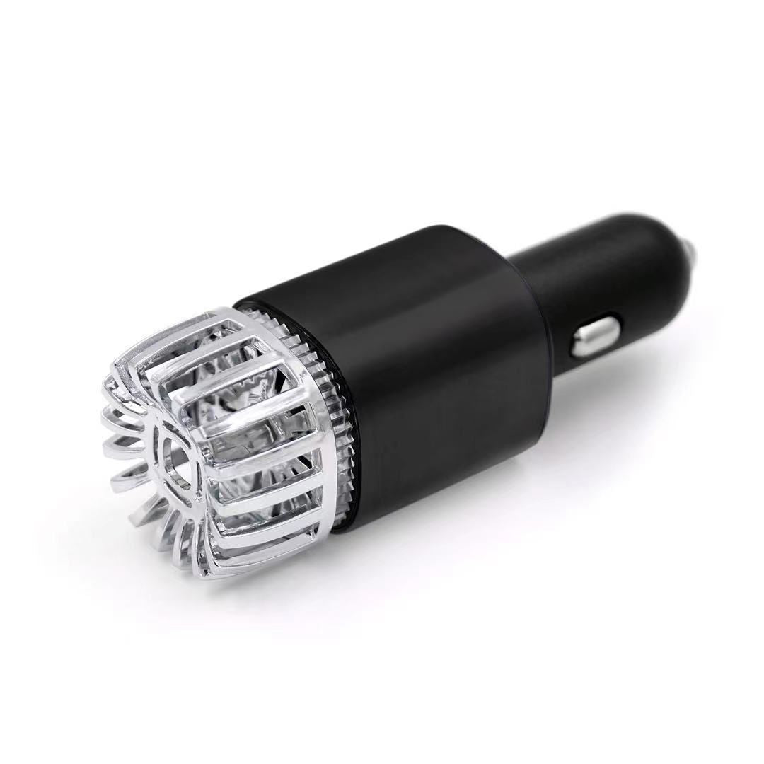 Car Air Purifier Ionizer Anti-Microbial Deodorizer Air Freshener With Dual USB Charger