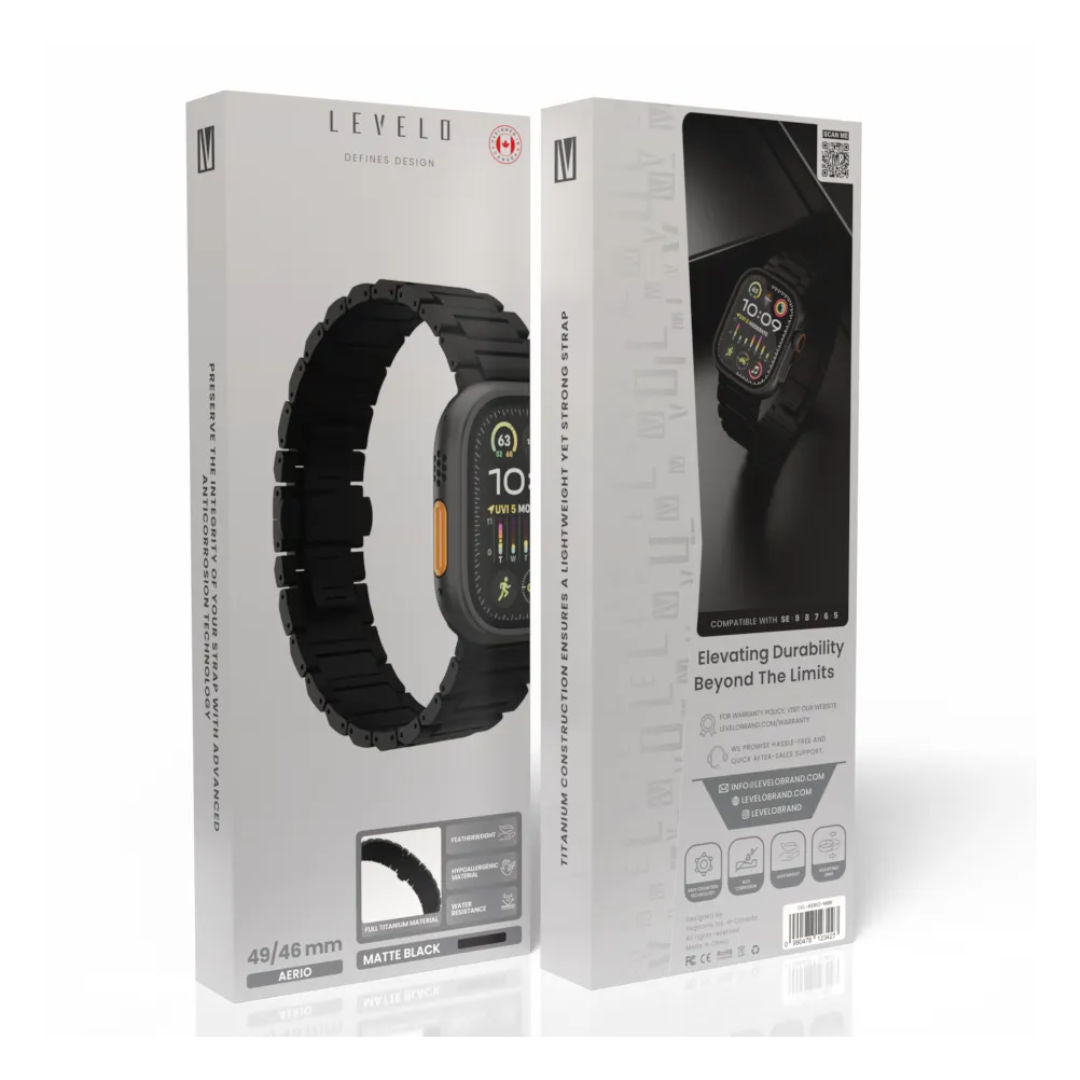 Levelo Aerio Titanium Watch Strap for Apple Watch 49/46mm