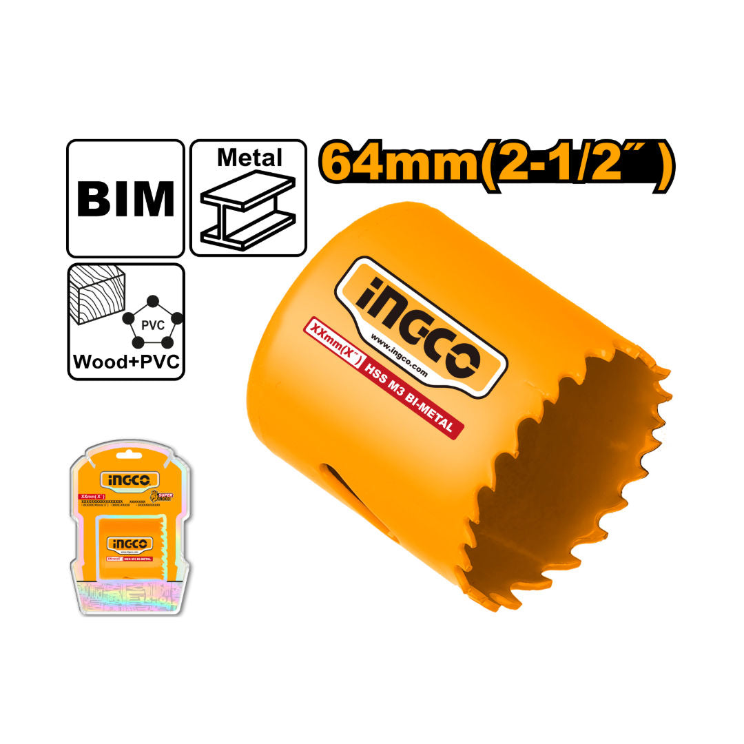 INGCO HSS Bi-Metal Hole Saw, 38mm Depth