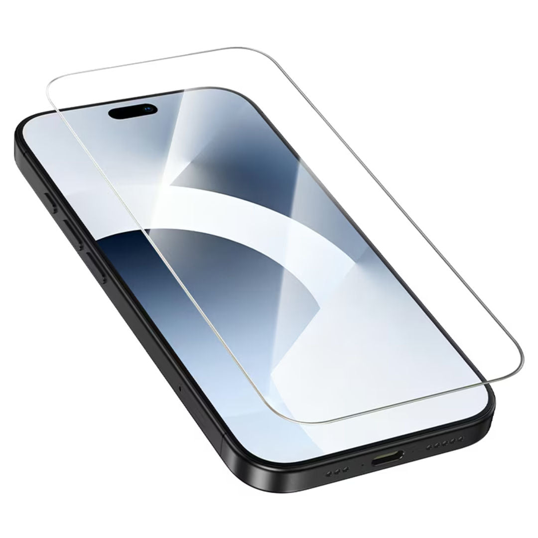 Hoco A43 Stainless Steel Frame Full Screen HD Tempered Glass for iPhone 18 Pro Max, iPhone 17 Pro Max, HD & High Transparency, Stainless Steel Frame