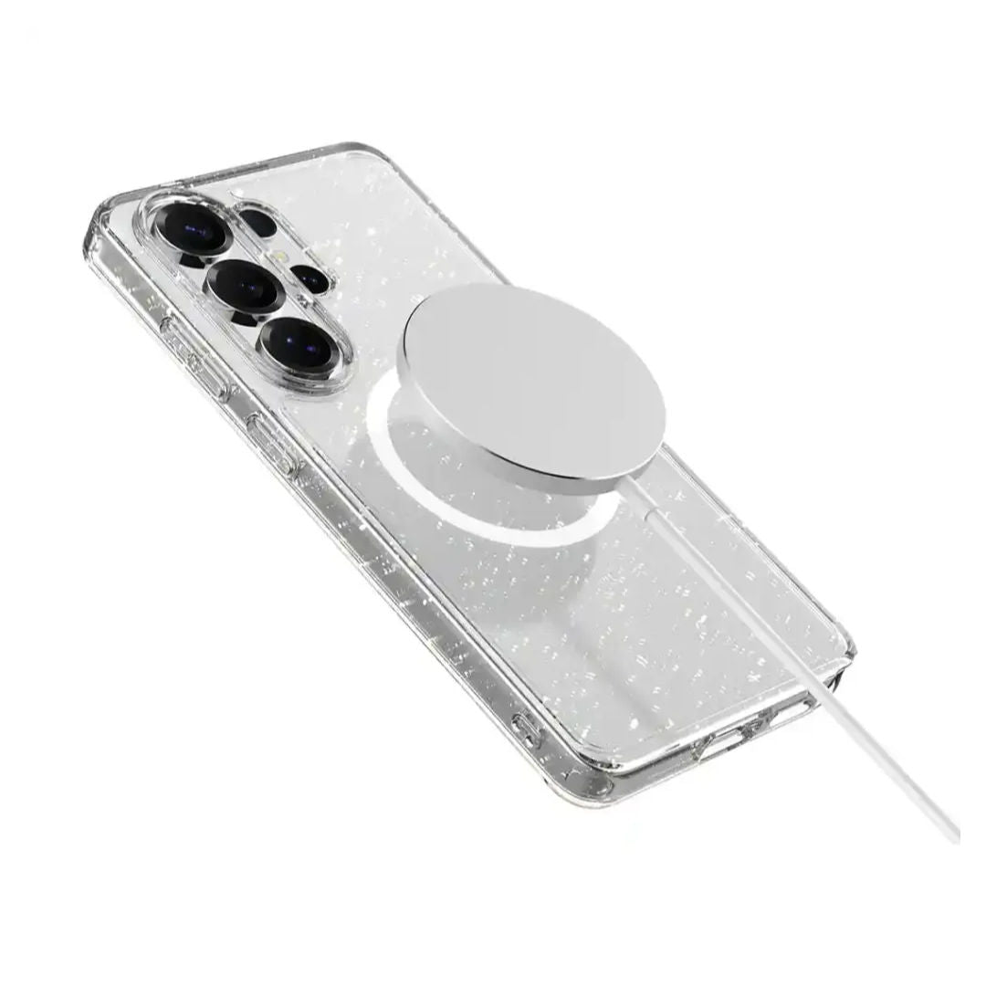 Levelo Clara MagSafe Glitter Case For Samsung S26 Ultra, Transparent
