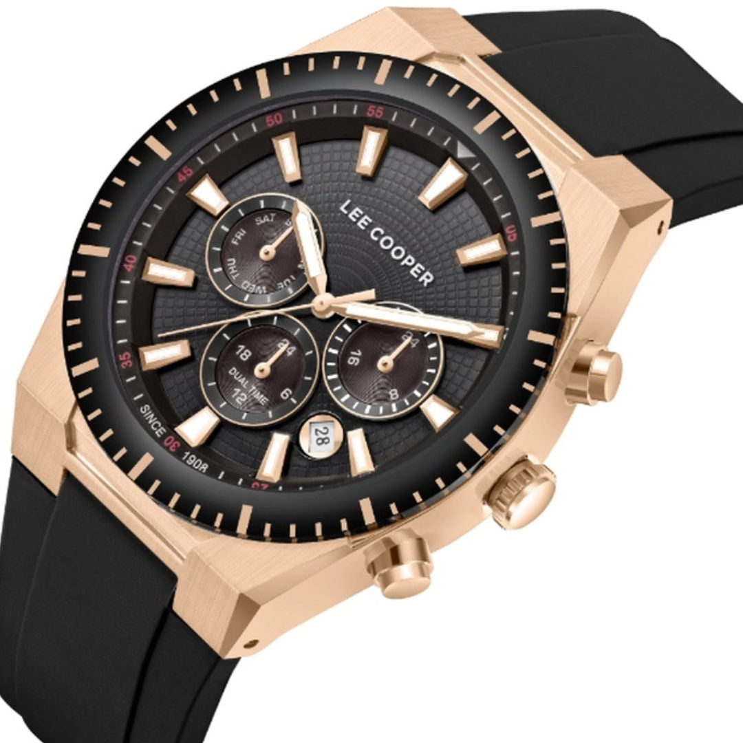 Lee Cooper Men's Multi Function Black Dial Watch, LC08088.451