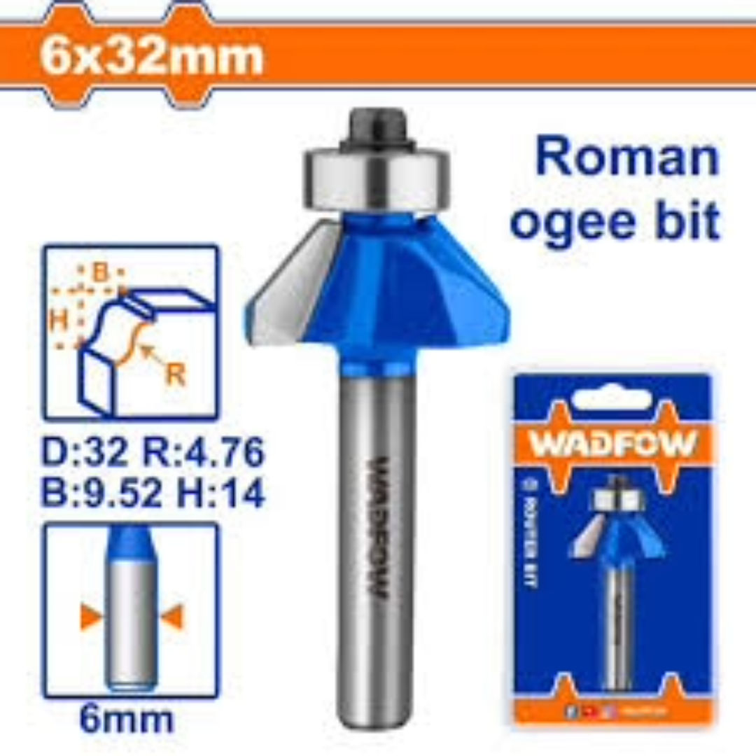 WADFOW Router Bit, Roman Ogee With Bearing