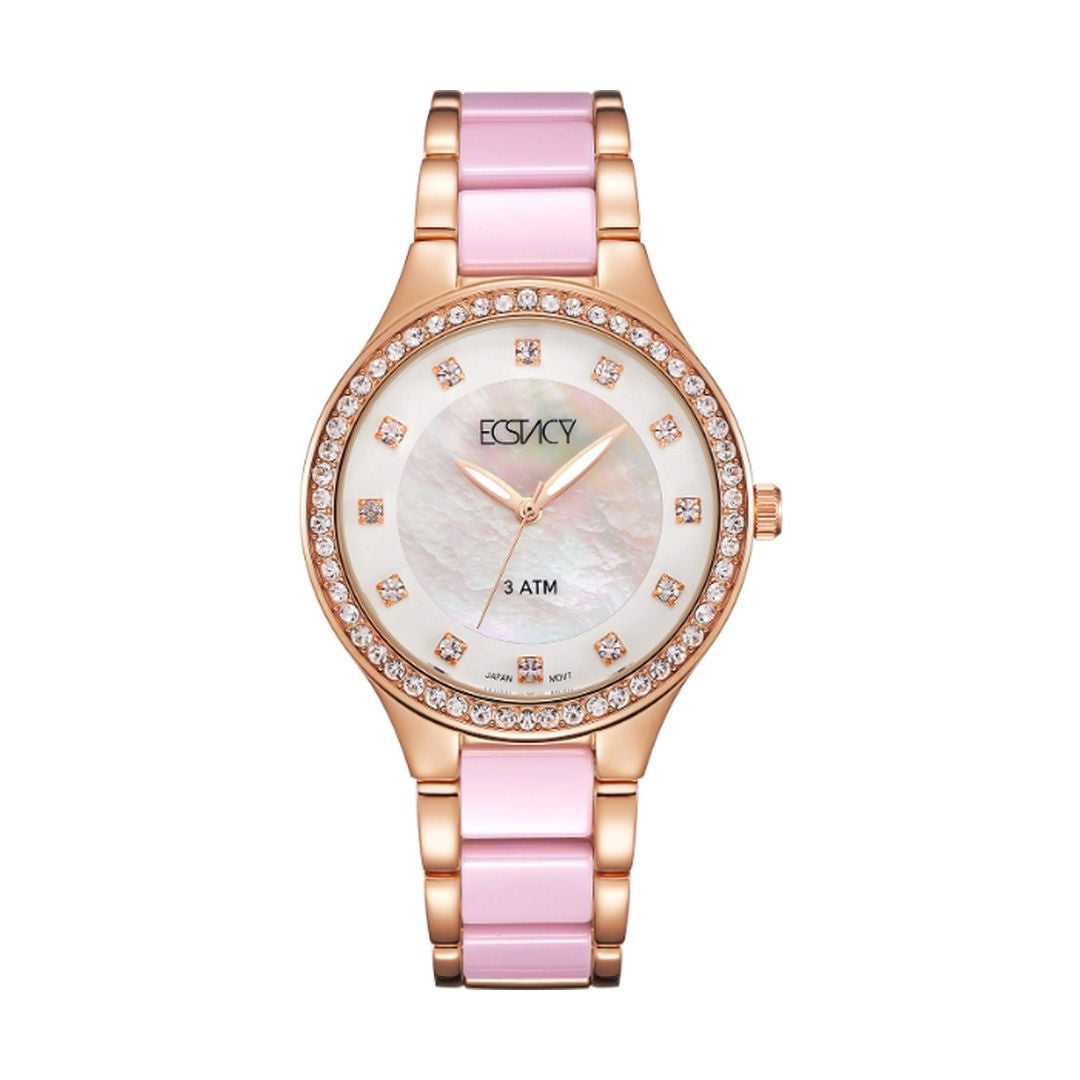 Ecstacy Women's Analog White Dial Watch, E9511 Series