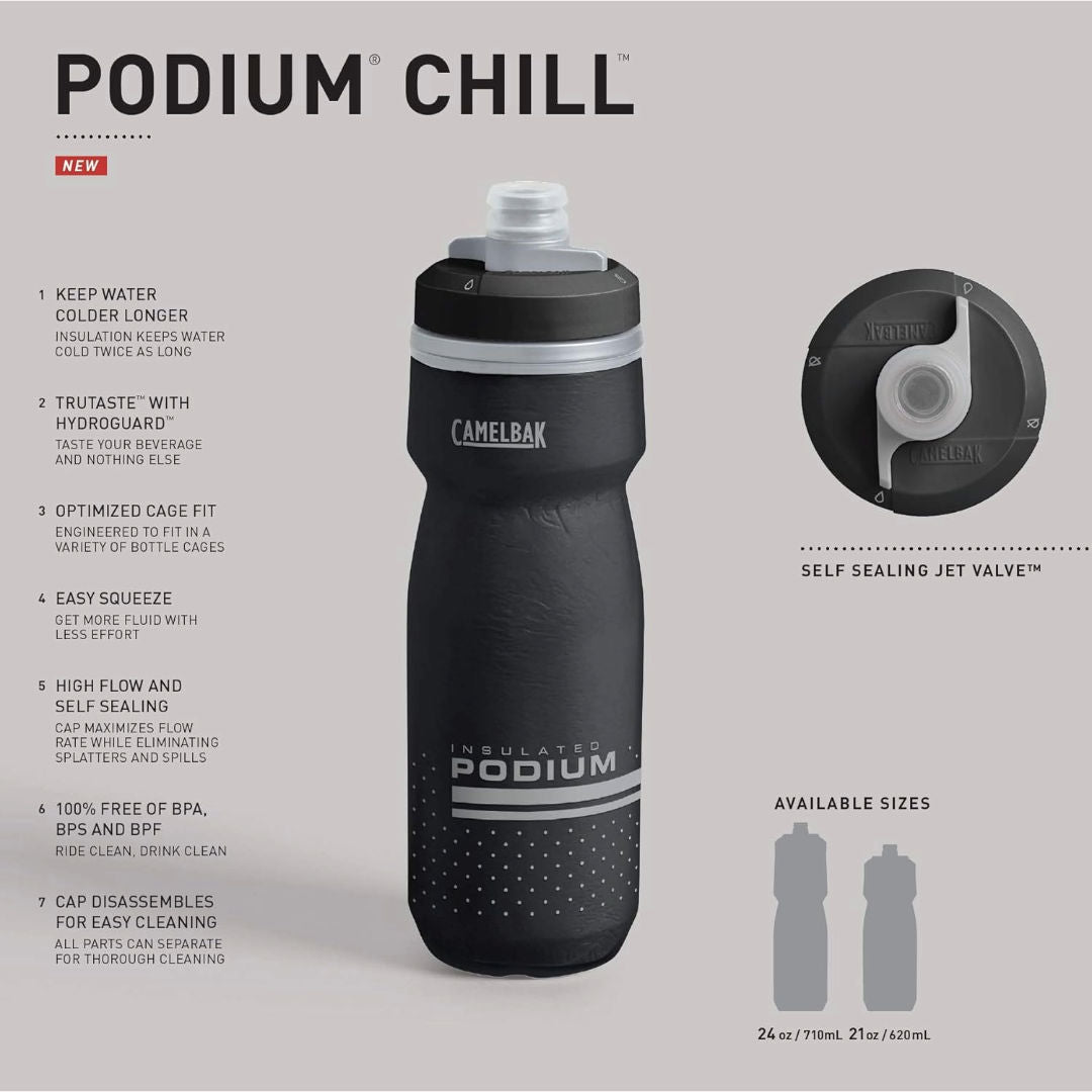 زجاجة مياه مبردة للدراجات من كاميلباك Podium® Chill™، 21 أونصة