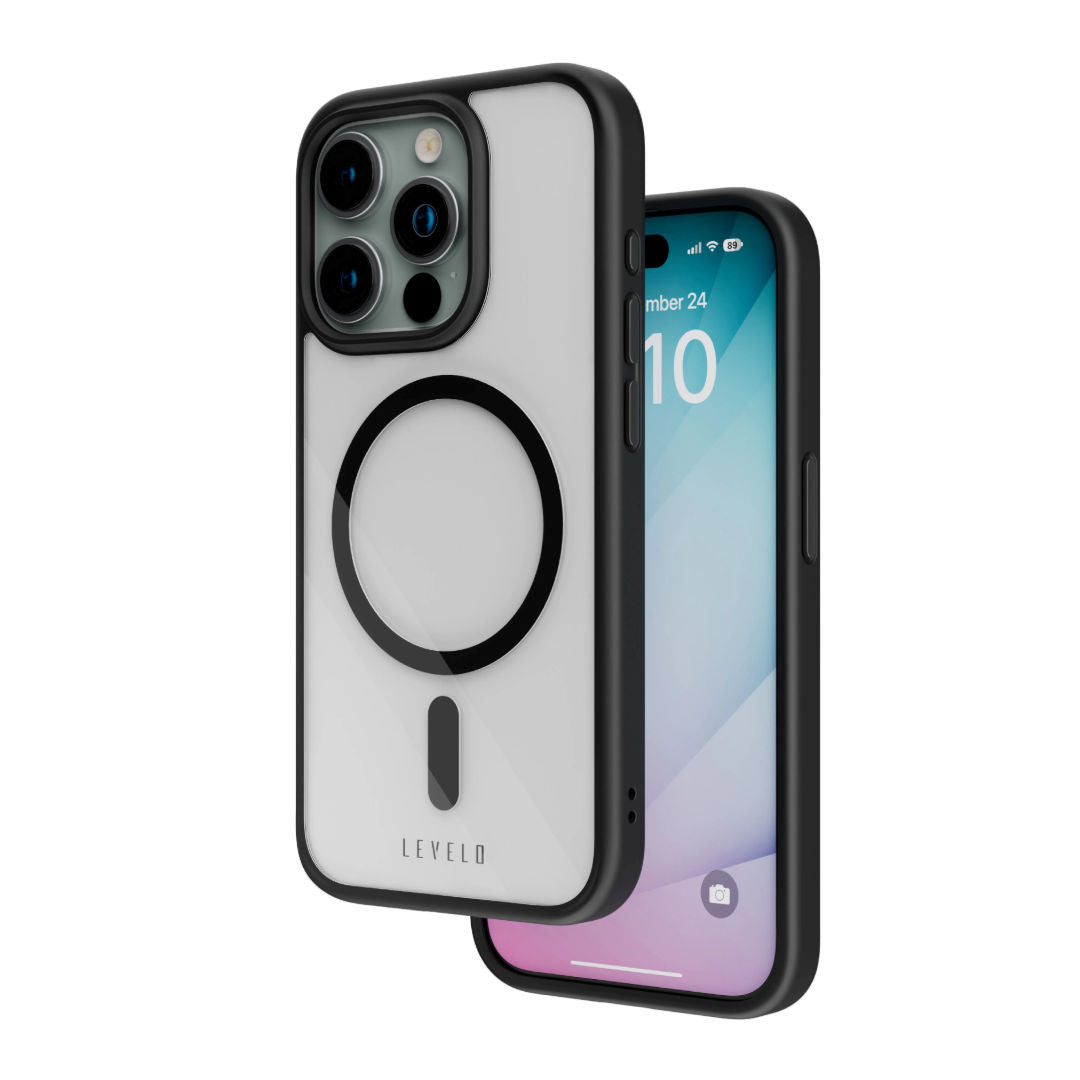 Levelo MagSafe Solo Case For iPhone 15 Pro/15 Pro Max, Clear View Technology, 3H Scratch Resistance