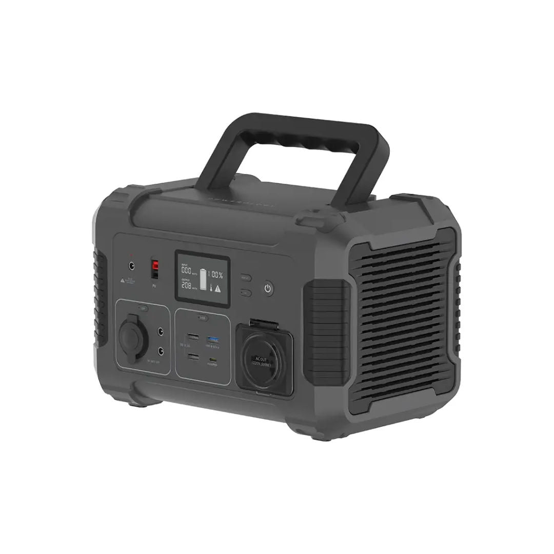 Powerology 140400mAh 500W Portable Power Generator with 750W Surge, USB-C PD, AC Output & Solar Recharge