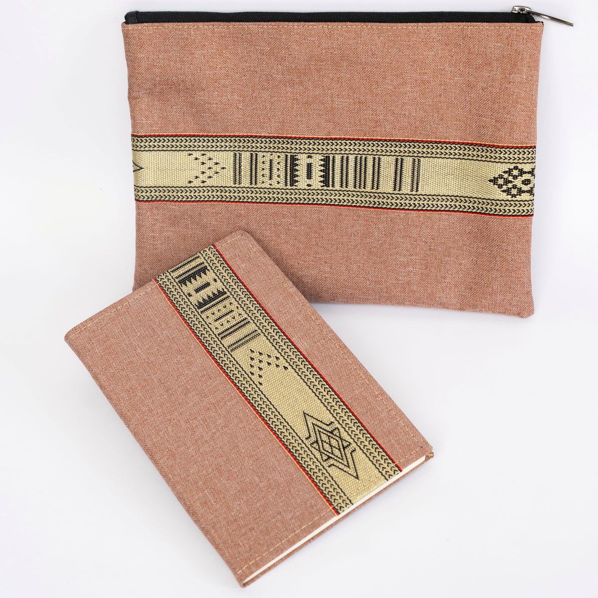 iPad Bag & Notebook Set with Traditional Woven Design, Assorted Colors