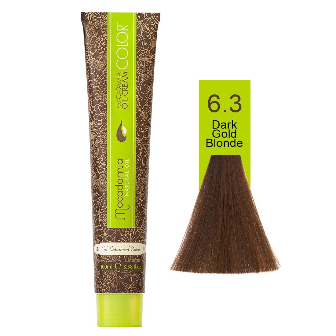 كريم صبغ الشعر بزيت المكاديميا الطبيعي، 100 مل، اللون 6.3 أشقر ذهبي داكن