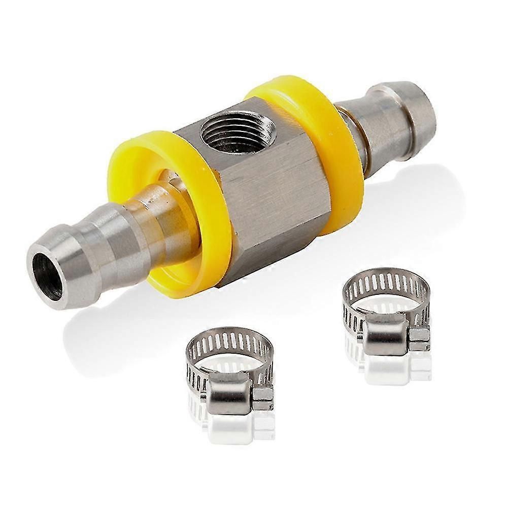 3/8inch Fuel Line Fuel Pressure Barbed Push Lock T-fitting Adapter 1/8-27 Npt Sensor Port 304 Stainless Steel