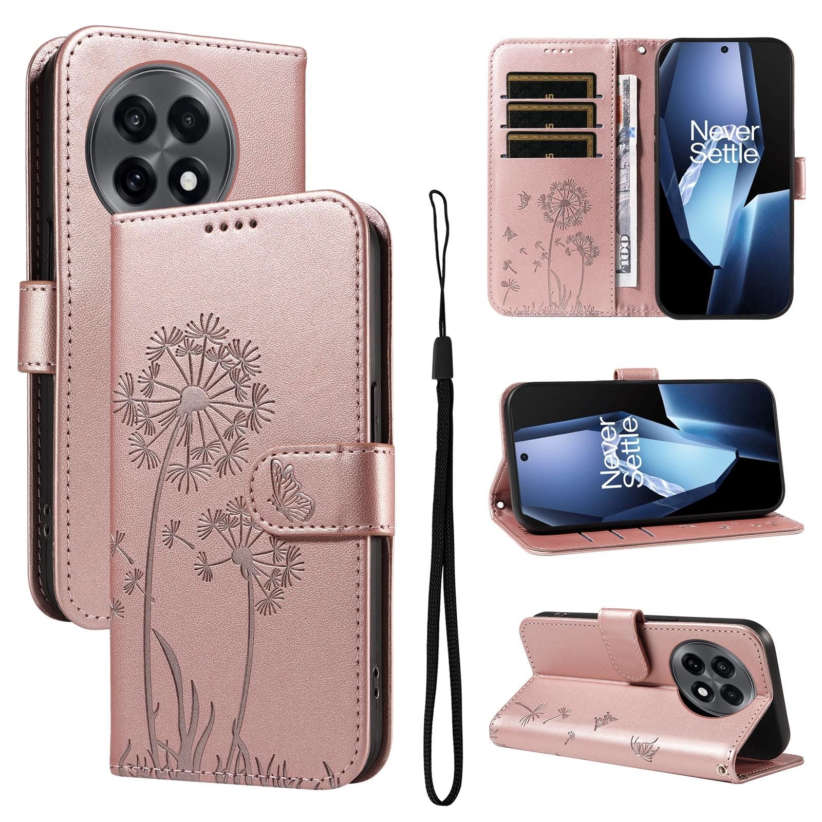 Dandelion Embossed Leather Case For OnePlus 13R 5G Global