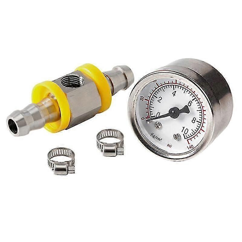 Universal Fuel Pressure Gauge 1/8 Npt(140 Psi) With 3/8 Inch Fuel Line Fuel Pressure Gauge Sensor T