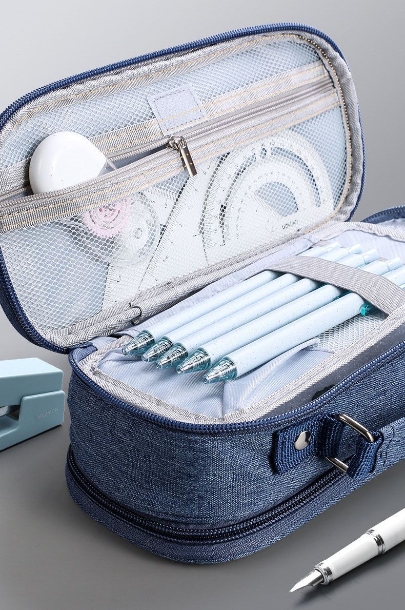 Large Capacity Pencil Case Multi Purpose Stationery Storage Handheld Pen Bag