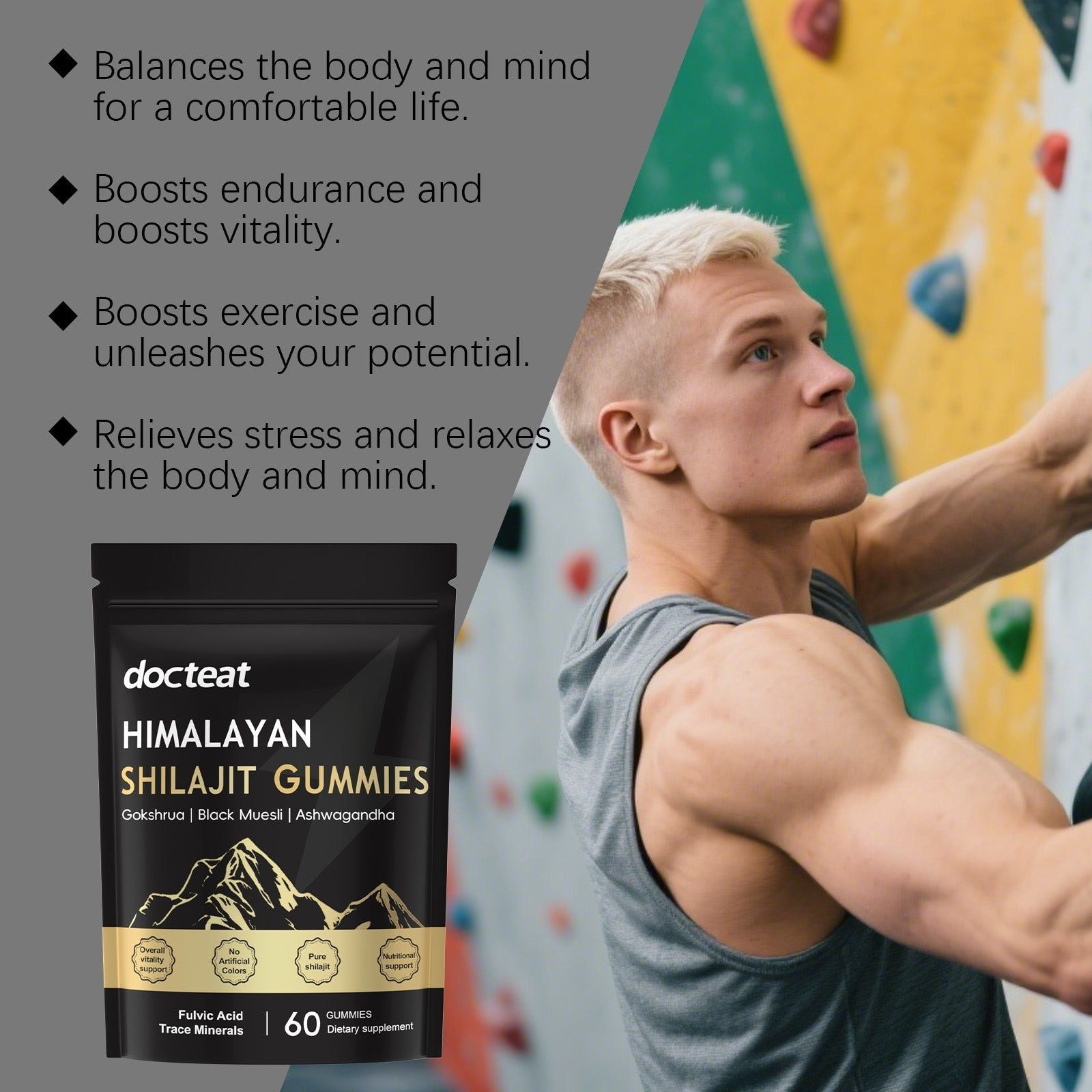 Boost Energy and Vitality with Xilai Zhi Gummy Candies, Daily Body Care Supplement ,60 gummies