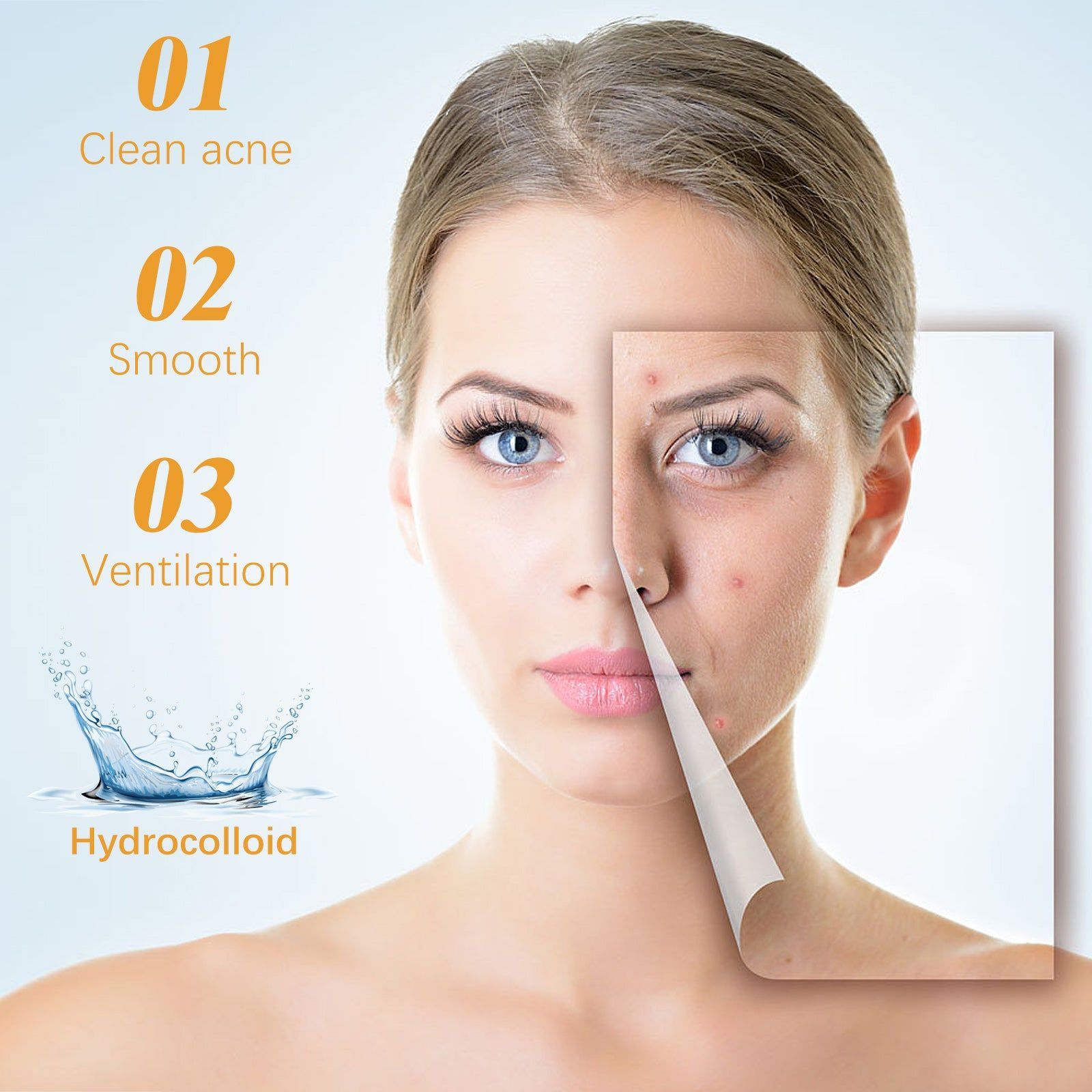 Chin Acne Patch, Smoothing Pimple & Oil Absorbing Hydrocolloidal Mask ,10pcs