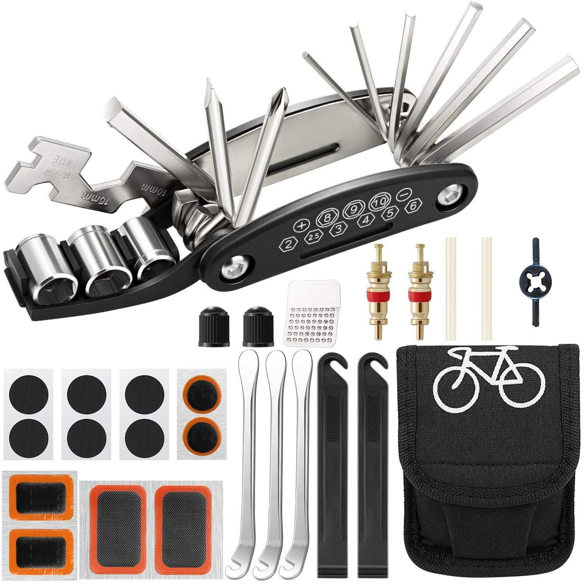 Bicycle Repair Tool Kit 16 in 1 Mountain Cycle Screwdriver Tools Tire Repair Wrench Set