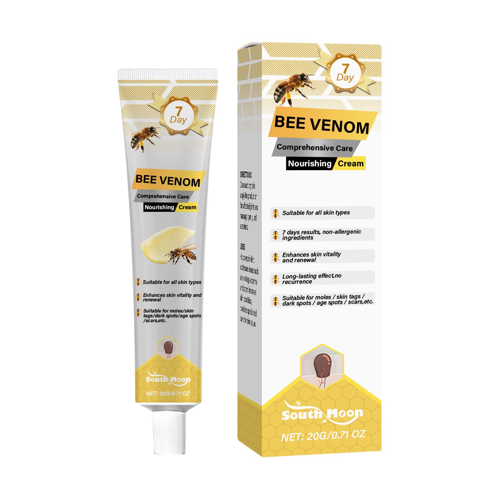Bee Venom Skin Care Cream, Natural Moisturizer for Eczema, Skin Repair ,20g