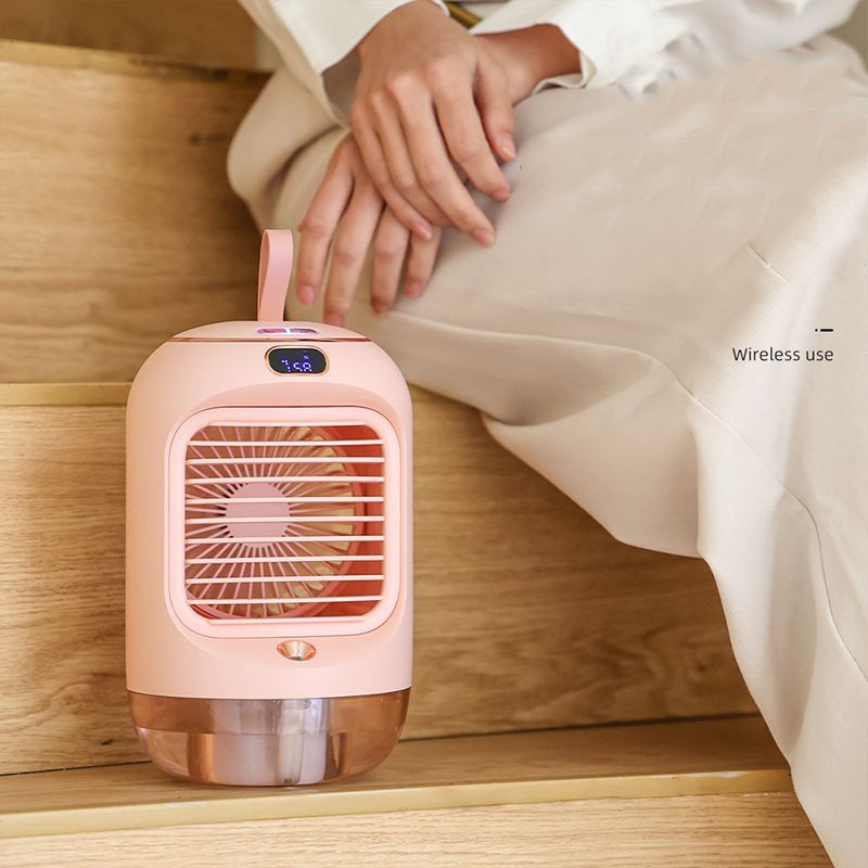 Mini Cooler Usb Rechargeable Mini Spray Portable Rotation With Digital Display