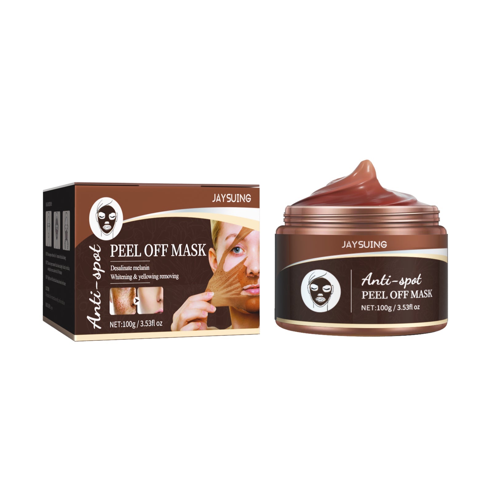 Brightening Peel Mask for Spot Removal, Fade Melanin, Hydrate, Firm, Glow ,100g
