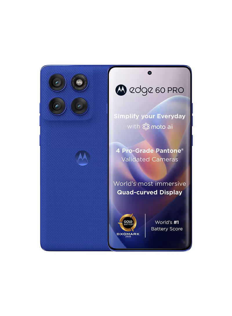Motorola Edge 60 Pro 5G Dual SIM PANTONE Dazzling Blue 12GB RAM 512GB - Middle East Version