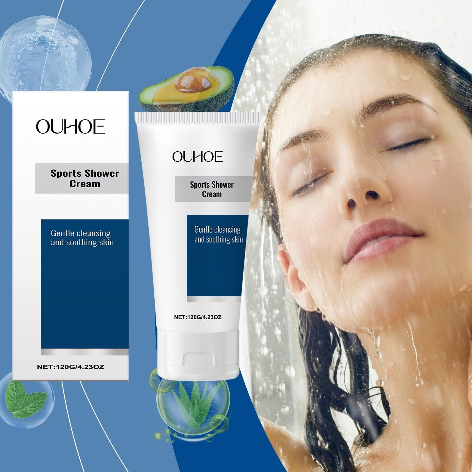 Body Cleansing Shower Lotion, Moisturizing, Refreshing, Non-Sticky, Skin Care ,120g