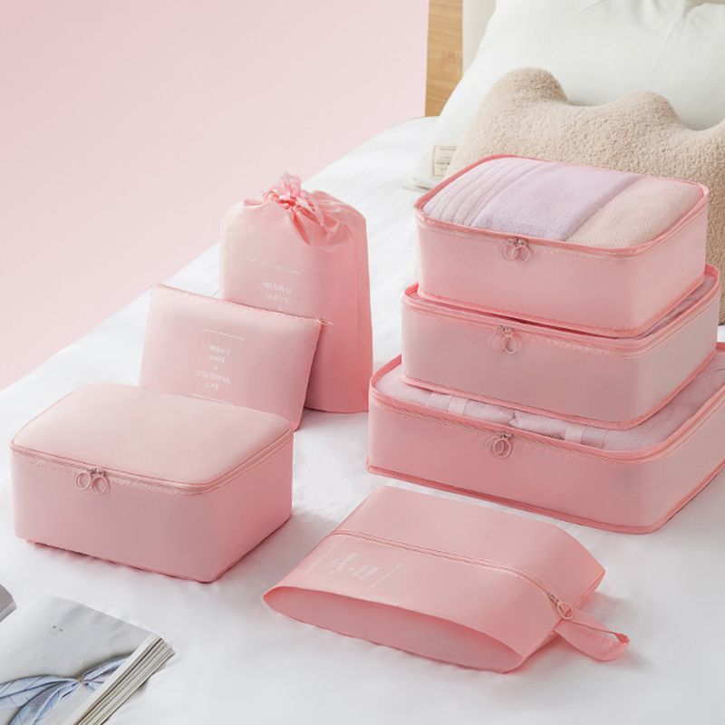 7pcs Travel Packing Bag Luggage Storage Bag Clothes Organizers Packing Cubes