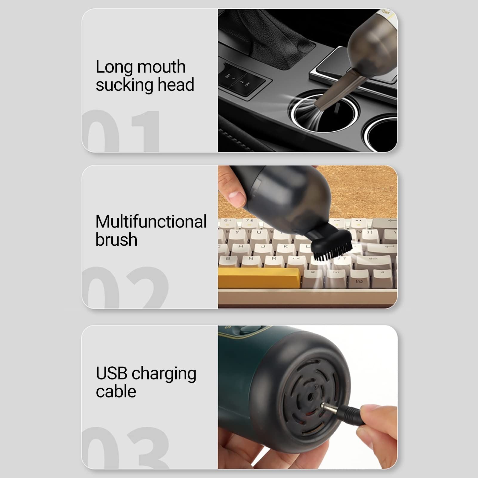 Mini Vacuum Cleaner Desktop Cordless Cleaning Machine For Home Car Office