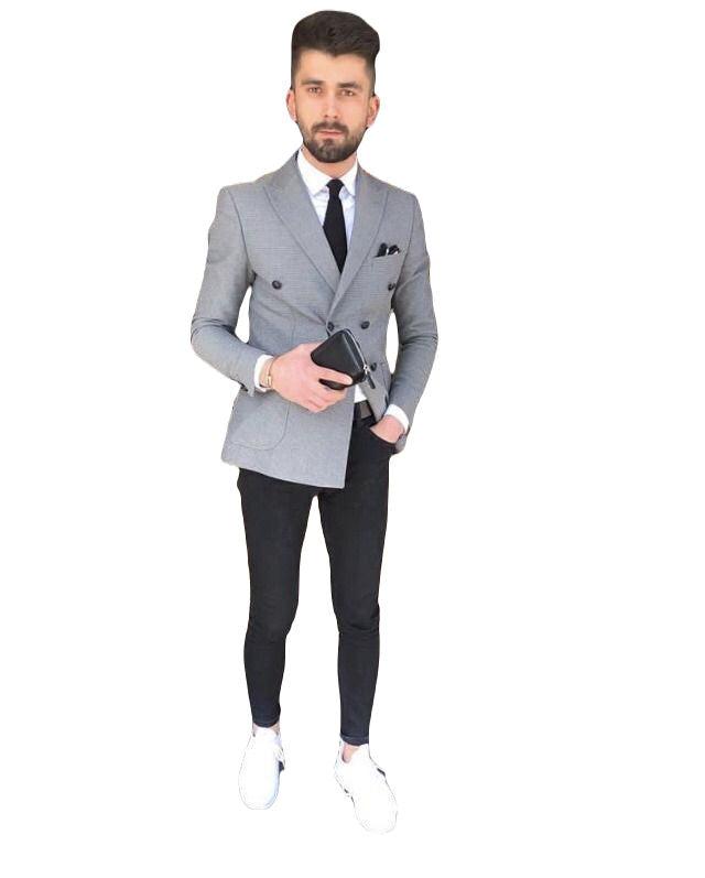Gray Designer PartyWear Suit for Men summer wedding groom suit Gift For Him