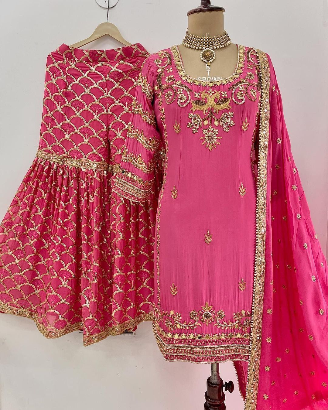 Fab Zone Women's Sharara Dupatta Set With Kurti Design