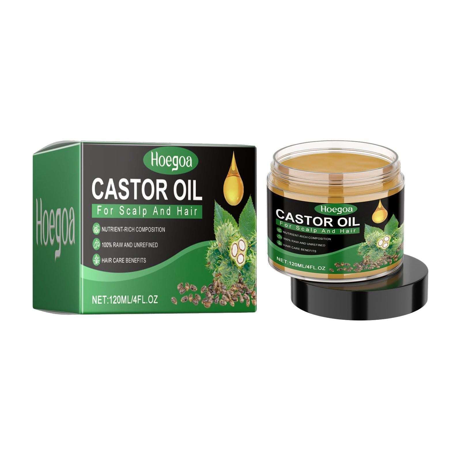 Castor Oil for Nourishing and Dense Hair, Promotes Growth, Softens, Strengthens ,120ml