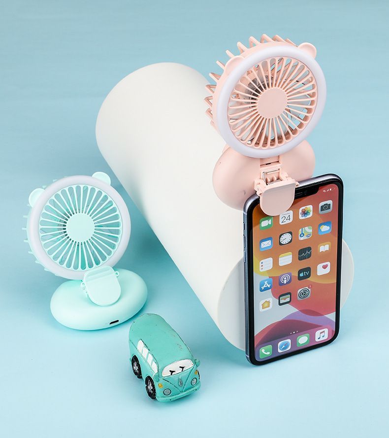 Mini Fan Portable Rechargeable Multifunction Fan Handheld Selfie Light