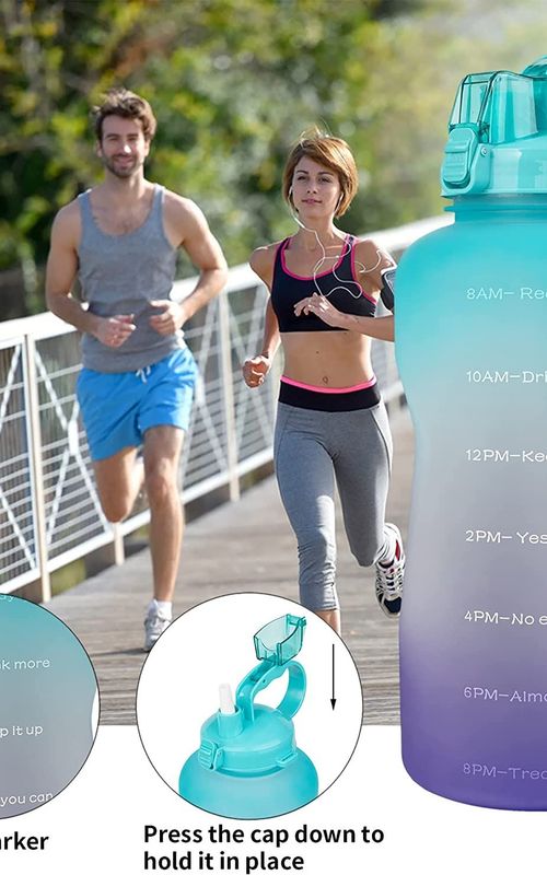 Large Capacity Water Bottle Gradient Fitness Sports Water jug With Time Marker